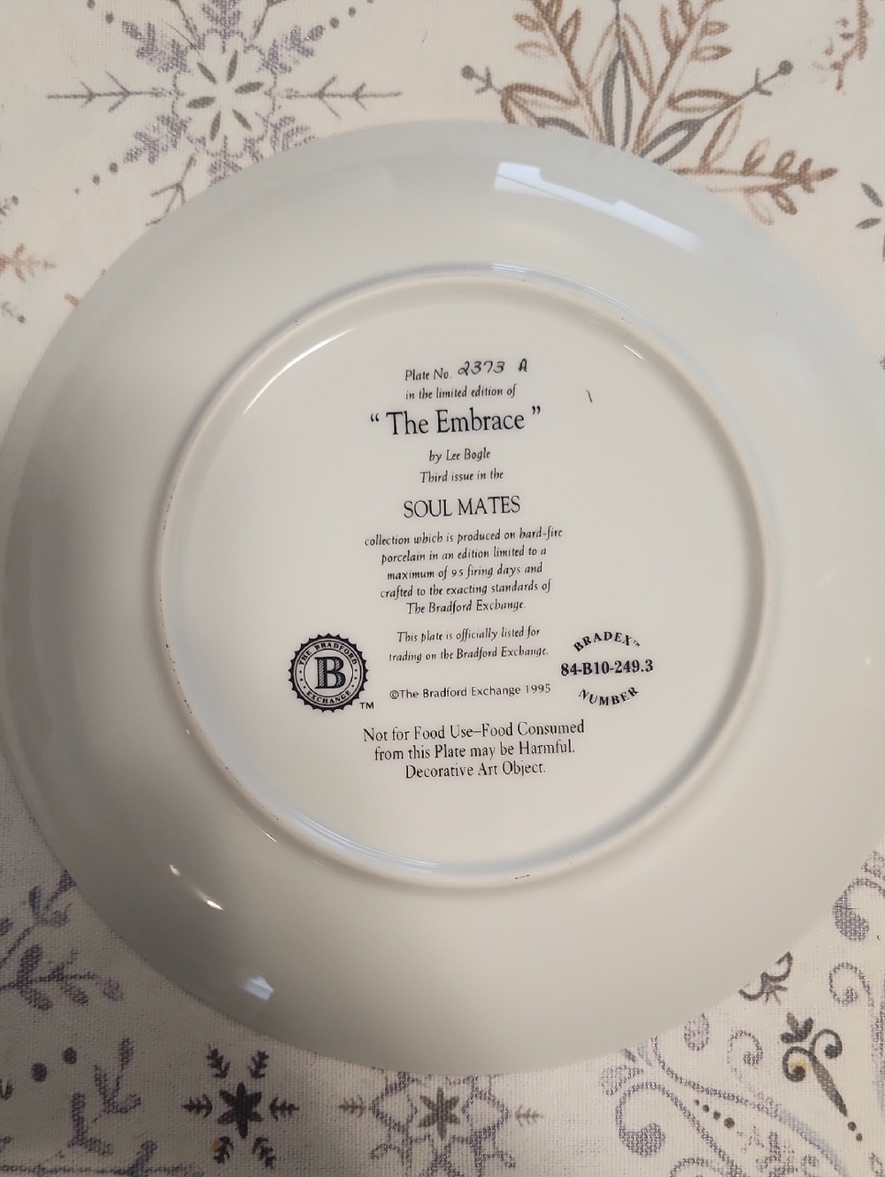 The Bradford Exchange Decorative Plate - Cream with Black Markings